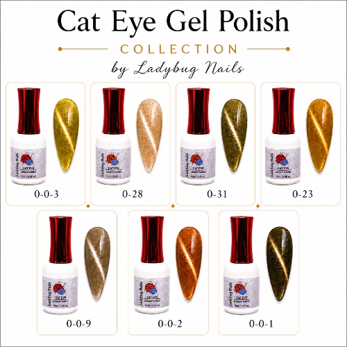 Cat Eye Gel Polish By LadyBug Nails 15ml-Brown ll