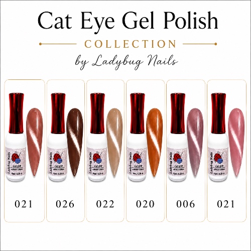 Cat Eye Gel Polish By LadyBug Nails 15ml-Brown lV